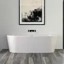 Ванна акрилова Knief Wall 180x80, щілинний перелив, білий матовий (0100277WM/010009106S) (0100277WM_010009106S)