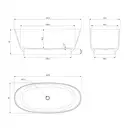 ванна кам'яна Omnires Neo 158x72 овальна white (NEO158WWBM)