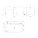 ванна кам'яна Omnires Ovo 160x75 овальна white (OVOWWBM)