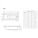 Ванна прямокутна NEA 150x70, RADAWAY (WA1-02-150x070U)