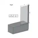 Шторка для ванни одноелементна CVS1-80 R Transparent, (7QR40C00Z1) RAVAK