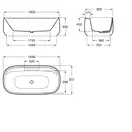 Ванна з штучного каменю Surfex Roca Beyond 180х90, з сифоном (A248453000)