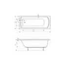 Ванна Linea  XL 1700X750  A24T050000+ ніжки  Roca  ІСПАНІЯ (A24T050000)