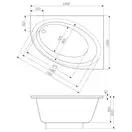 Ванна A24T193000 Orbita акрилова кутова 1400x1000мм, права Roca ІСПАНІЯ