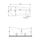 Ванна Epoca V5071 170*80*72h бронзові ніжки і злив-перелив Treesse (V507100BBR)