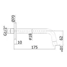 Излив для ванны 175 мм Paffoni Light (цвет - белый матовый) (ZBOC045BO) фото 2 Aquada.com.ua