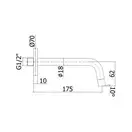 Излив для ванны 175 мм Paffoni Light (цвет - чёрный матовый) (ZBOC045NO)