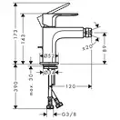Смеситель для биде Hansgrohe Rebris S (цвет - хром), с металлическим донным клапаном 72212000