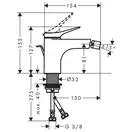 Смеситель для биде Hansgrohe Vivenis (цвет - белый матовый), с донным клапаном (75200700) фото 2 Aquada.com.ua