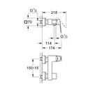 Смеситель для душа Grohe Eurocube (цвет - тёмный графит, матовый) (23145AL0) фото 4 Aquada.com.ua