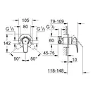 Змішувач для душа Grohe BauFlow прихованого монтажу, хром (29046000)