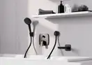 Смеситель для ванны/душа, со встроенной защитной комбинацией Hansgrohe Logis (цвет - чёрный матовый) 71407670