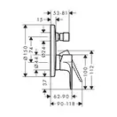 Hansgrohe Rebris E Змішувач для ванни/душу, хром (72468000)