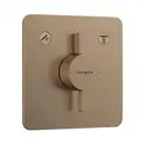 HANSGROHE DuoTurn Q Смеситель скрытый, шлифованная бронза (75414140)