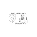 AQ93108IX Змішувач вбудовуваний на одне джерело колір Inox Nobili ІТАЛІЯ (AQ93108IX)