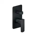 Вбудовуваний одноважільний змішувач VV103100BM Acquaviva Velvet Black на 2 виходи, зовнішня частина і перемикач, чорний мат, виход Nobili ІТАЛІЯ
