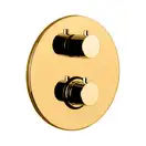 Термостат для душа на 2 потребителя Paffoni Light (цвет - Honey gold spazzolato / Матовое медовое золото), в комплекте со скрытой частью (LIQ018HGSP)
