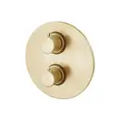 Термостат для душа на 2 потребителя Paffoni Light (цвет - Honey gold spazzolato / Матовое медовое золото), в комплекте со скрытой частью (LIQ018HGSP)