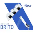 Змішувач для душу REA BRITO хром прихованого монтажу з термостатом (REA-P0801)
