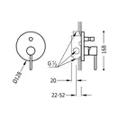 Tres Study TRES Змішувач для душу, золото (26218090OR)