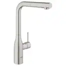 Змішувач для кухні Grohe Essence одноважільний з висувною лійкою, supersteel (30504DC0)