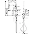 Кухонний змішувач Hansgrohe Talis 210 1jet з витяжним виливом, хром (72802000)
