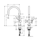 Кухонный смеситель 220, с запорным вентилем, 1jet Hansgrohe Talis M54 (цвет - чёрный матовый) 72805670