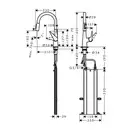 Смеситель для кухни 200, с вытяжным душем, 2jet, sBox Hansgrohe Talis M51 (цвет - сталь) 73851800