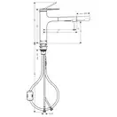 Кухонный смеситель, с вытяжным душем, 2 вида струи Hansgrohe Zesis M33 (цвет - сталь) 74801800
