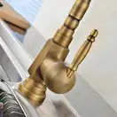 Смеситель для раковины (умывальника) REA BONA OLD GOLD золотой высокий (REA-B2150)