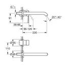 Змішувач для умивальника Grohe Essence New L-Size, зі стіни, на 2 отвори зовнішня частина, brushed hard graphite (29193AL1)