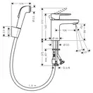 Смеситель для раковины 100 Hansgrohe Vernis Blend (цвет - хром), с гигиеническим душем (71215000) фото 2 Aquada.com.ua
