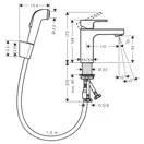 Смеситель для раковины 100 Hansgrohe Vernis Shape (цвет - хром), с гигиеническим душем (71216000) фото 2 Aquada.com.ua