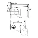 Hansgrohe Logis Смеситель для раковины, настенный, черный (71220670)