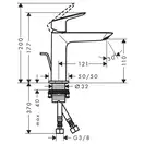 Смеситель для раковины 100 CoolStart Hansgrohe Logis Fine (цвет - хром), с донным клапаном (71254000) фото 4 Aquada.com.ua