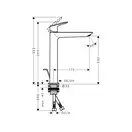 Смеситель для раковины высокий Hansgrohe Logis Fine (цвет - хром), с донным клапаном (71257000) фото 4 Aquada.com.ua