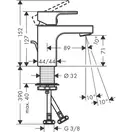 Hansgrohe Vernis Shape 70 Смеситель для раковины, Matt Black (71560670)