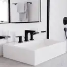 Змішувач для умивальника Hansgrohe Talis E на 3 отвори, бронза матова (71733140)