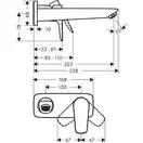 Змішувач на умивальник Hansgrohe Talis E 110 прихованого монтажу 225мм, Polished Gold Optic (71734990)