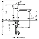 Смеситель для раковины 80 CoolStart Hansgrohe Rebris S (цвет - чёрный матовый), с донным клапаном 72513670