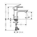 Змішувач для умивальника Hansgrohe Rebris E 80 Coolstart із д/к pop-up, Chrome (72553000)