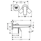 Hansgrohe Rebris E Смеситель для умывальника, черный (72568670)