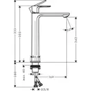 HANSGROHE Rebris S Смеситель для раковины 240, хром (72582000)