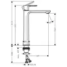 HANSGROHE Rebris E Смеситель для раковины высокий, хром (72583000)