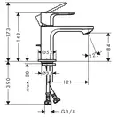 Hansgrohe Rebris S 80 Смеситель для раковины, хром (72586000)