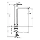 HANSGROHE Rebris E Смеситель для раковины высокий, хром (72591000)