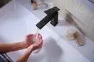 Змішувач для раковини 110 CoolStart EcoSmart+ Hansgrohe Tecturis E (колір - чорний матовий), з донним клапаном 73014670