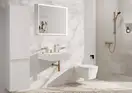 Змішувач для раковини 150 EcoSmart+ Hansgrohe Tecturis E (колір - шліфована бронза), з донним клапаном Push-Open 73030140