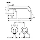Hansgrohe Tecturis S Смеситель для раковины, матовая бронза (73351140)