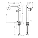 Hansgrohe Tecturis S Смеситель для раковины высокий, матовая бронза (73372140)